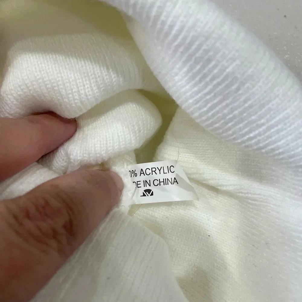 White Beanie Hat 100% Acrylic
